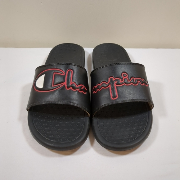 Champion mens Super Slide Split sandal black , slip on , size 9M - Picture 1 of 8